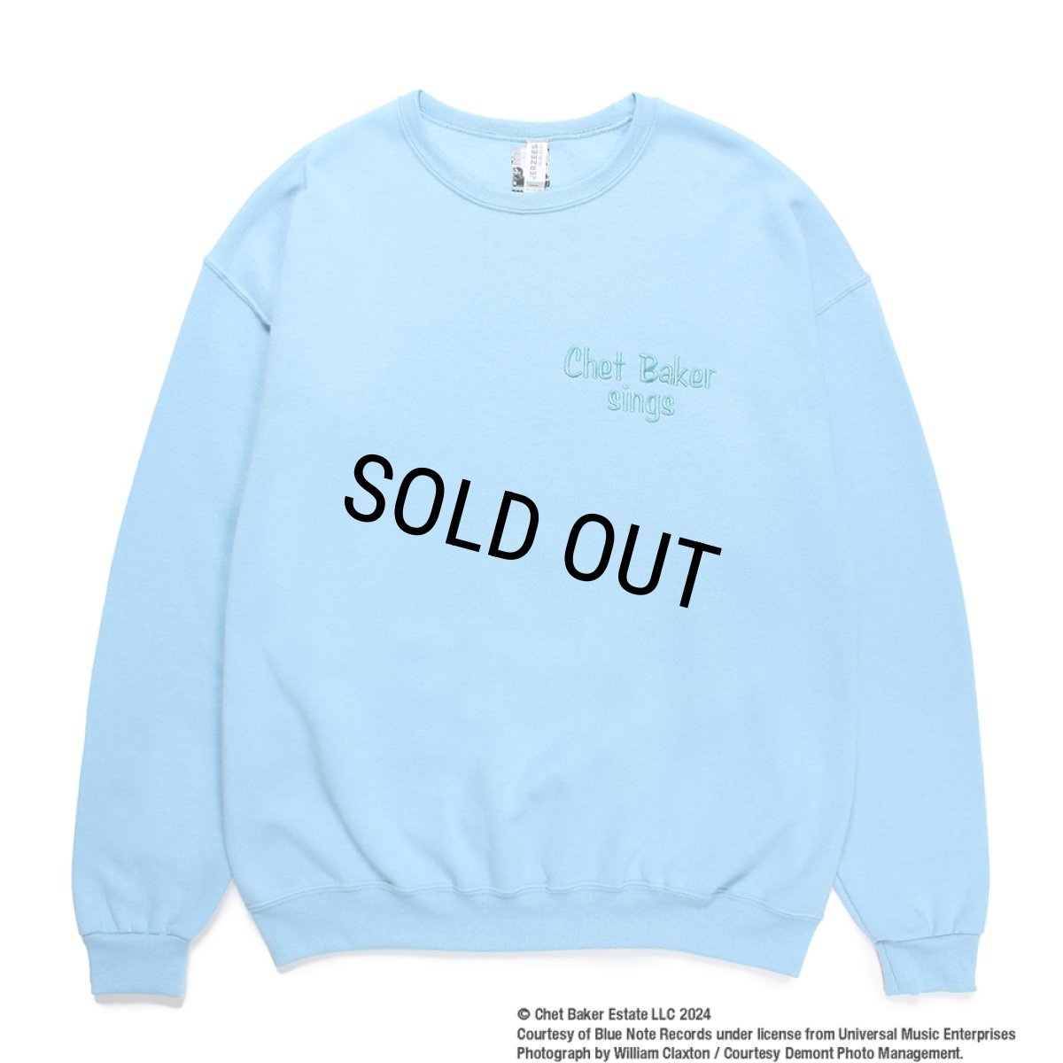 画像2: WACKO MARIA/CHET BAKER / SWEAT SHIRT（BLUE）［クルーネックスウェット-24秋冬］ (2)