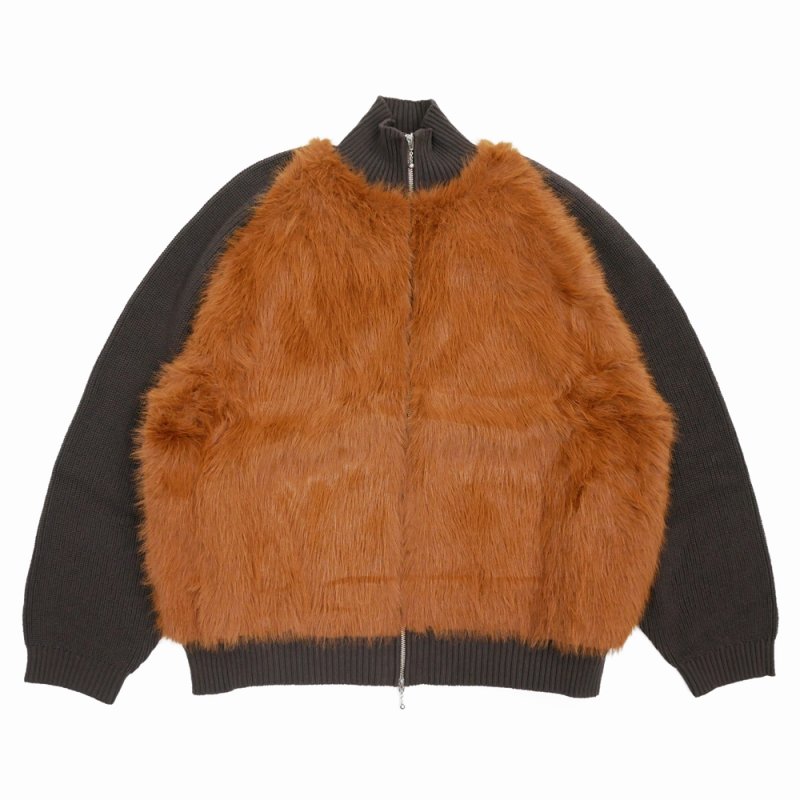 画像1: 【30%OFF】DAIRIKU/"Bear" Drivers Knit（Brown）［ドライバーズニット-24秋冬］