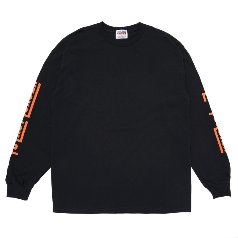 画像1: PORKCHOP/PORK BACK L/S TEE（BLACK）［プリント長袖T-24秋冬］