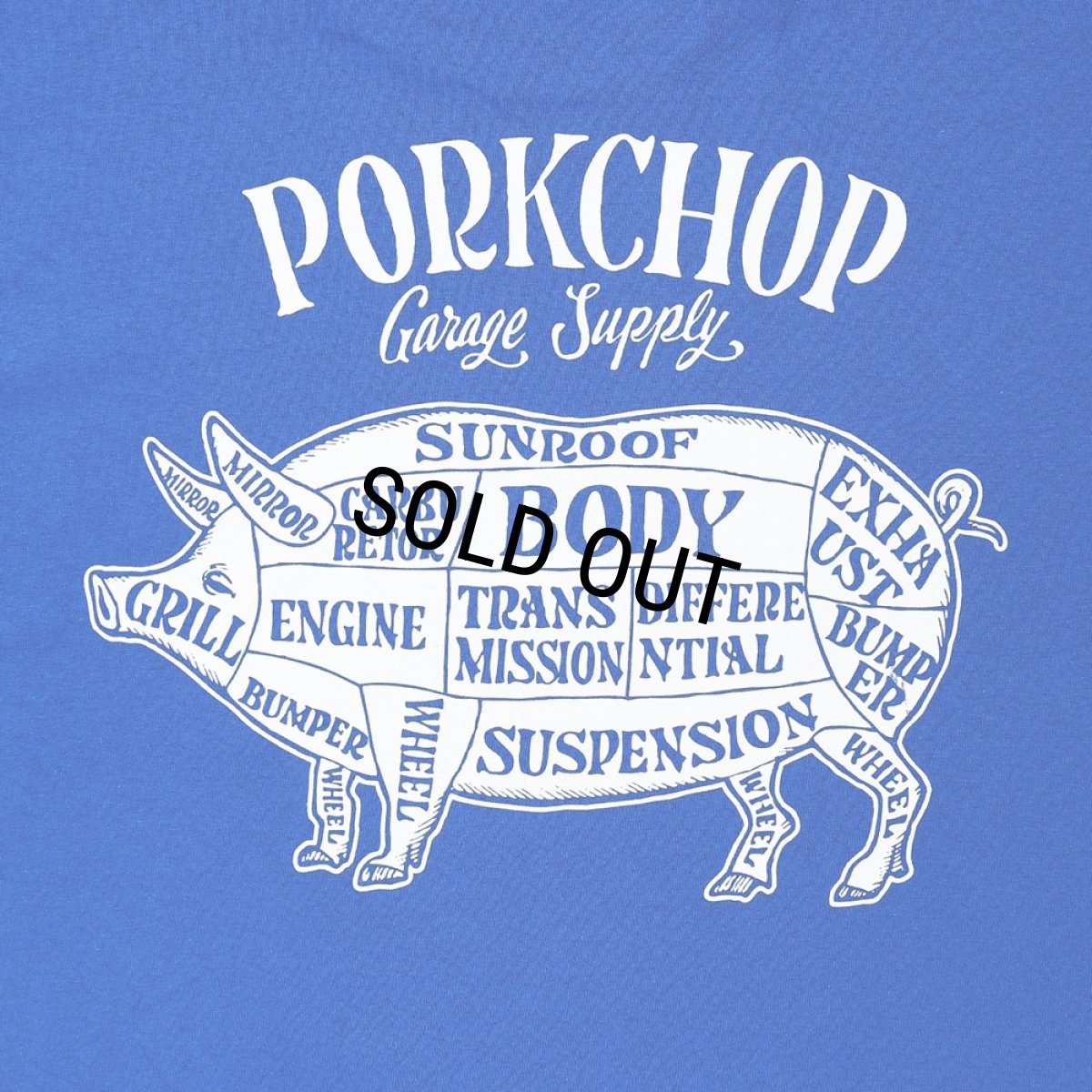 画像4: PORKCHOP/PORK BACK L/S TEE（ROYAL）［プリント長袖T-24秋冬］ (4)