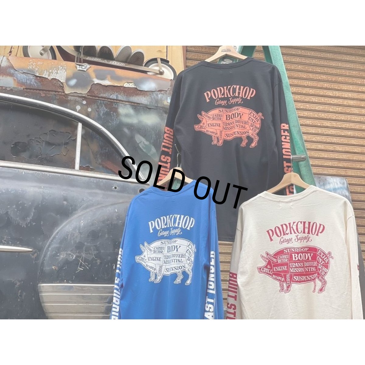 画像6: PORKCHOP/PORK BACK L/S TEE（BLACK）［プリント長袖T-24秋冬］ (6)