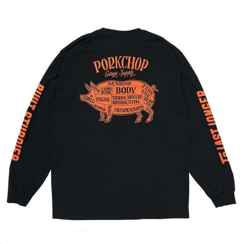 画像2: PORKCHOP/PORK BACK L/S TEE（BLACK）［プリント長袖T-24秋冬］