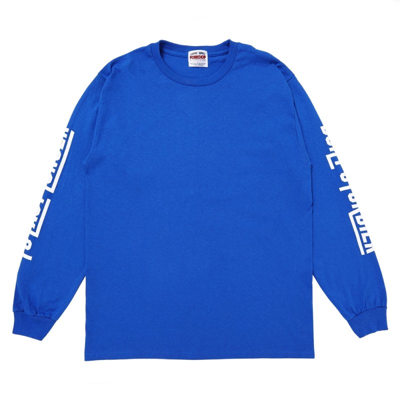 画像1: PORKCHOP/PORK BACK L/S TEE（ROYAL）［プリント長袖T-24秋冬］