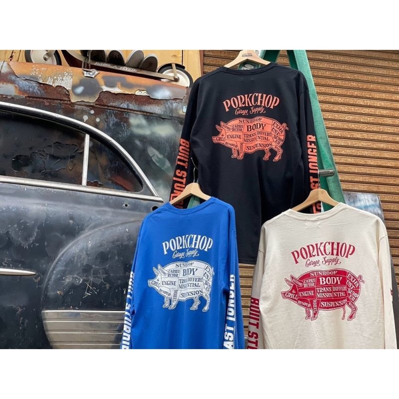 画像3: PORKCHOP/PORK BACK L/S TEE（ROYAL）［プリント長袖T-24秋冬］