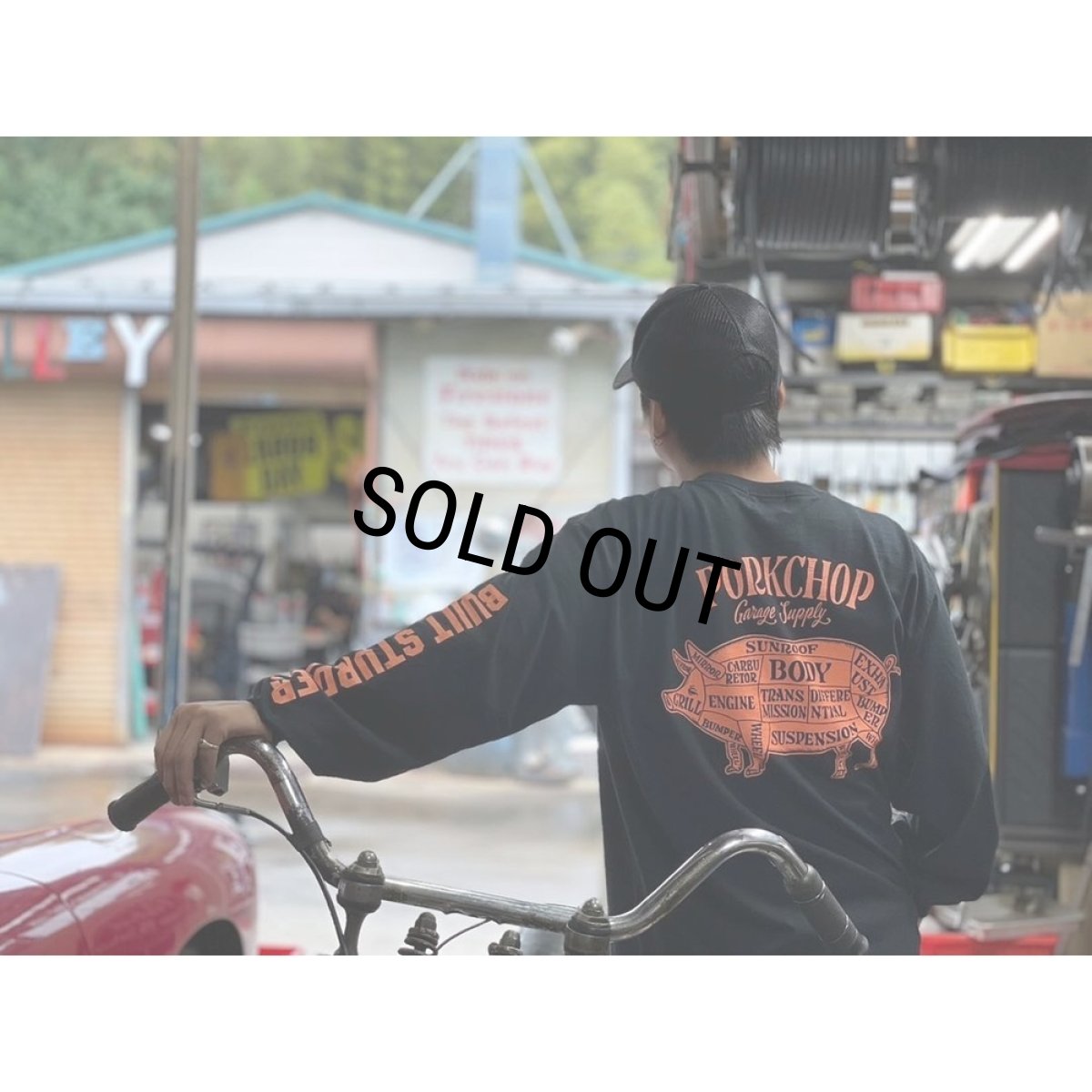 画像5: PORKCHOP/PORK BACK L/S TEE（BLACK）［プリント長袖T-24秋冬］ (5)