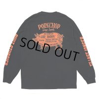 PORKCHOP/PORK BACK L/S TEE（BLACK）［プリント長袖T-24秋冬］