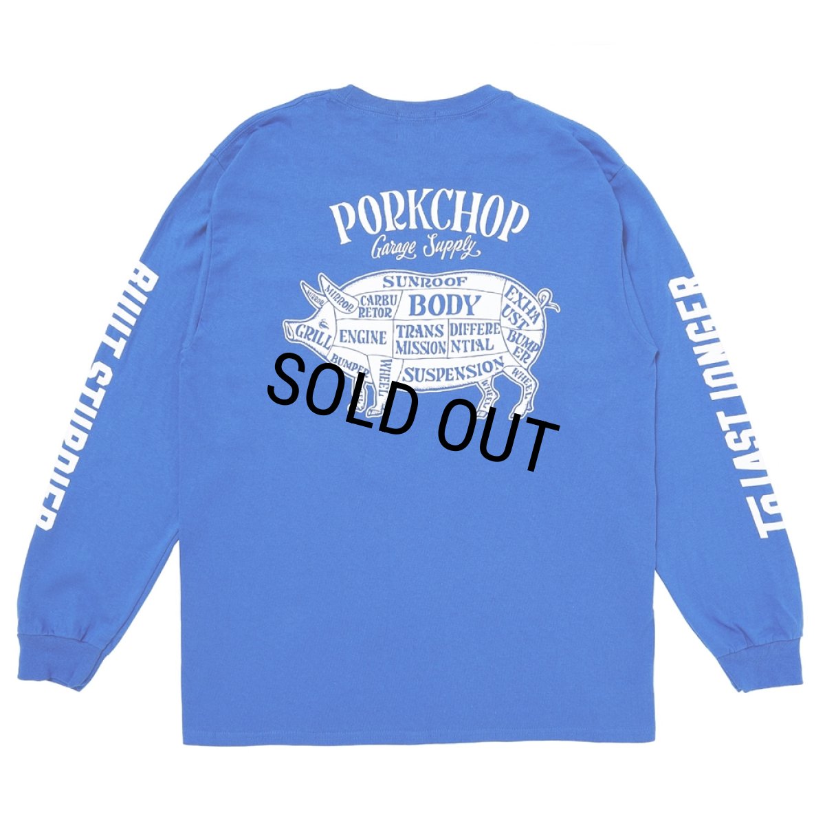 画像1: PORKCHOP/PORK BACK L/S TEE（ROYAL）［プリント長袖T-24秋冬］ (1)