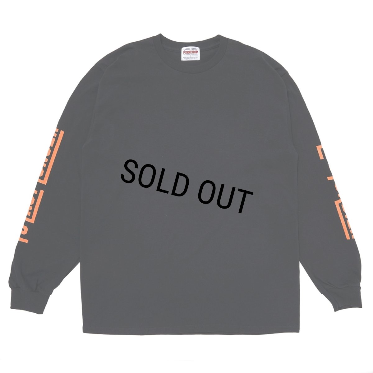 画像2: PORKCHOP/PORK BACK L/S TEE（BLACK）［プリント長袖T-24秋冬］ (2)