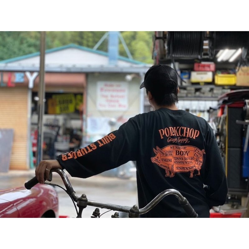 画像3: PORKCHOP/PORK BACK L/S TEE（BLACK）［プリント長袖T-24秋冬］
