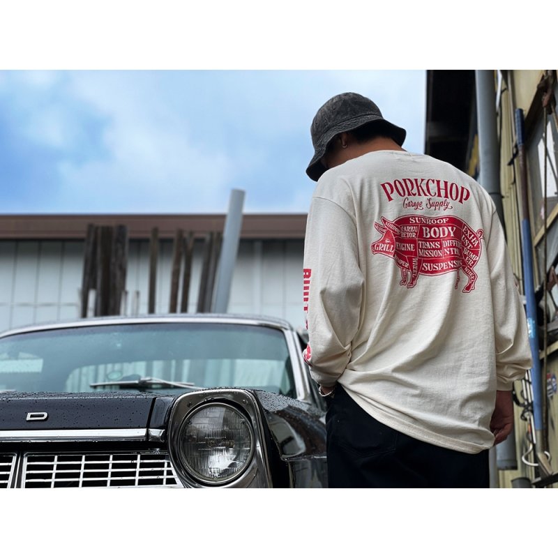 画像3: PORKCHOP/PORK BACK L/S TEE（NATURAL）［プリント長袖T-24秋冬］