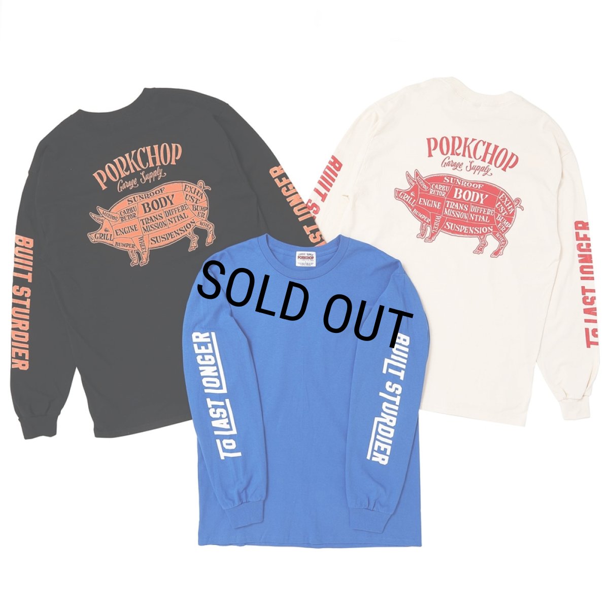 画像6: PORKCHOP/PORK BACK L/S TEE（ROYAL）［プリント長袖T-24秋冬］ (6)