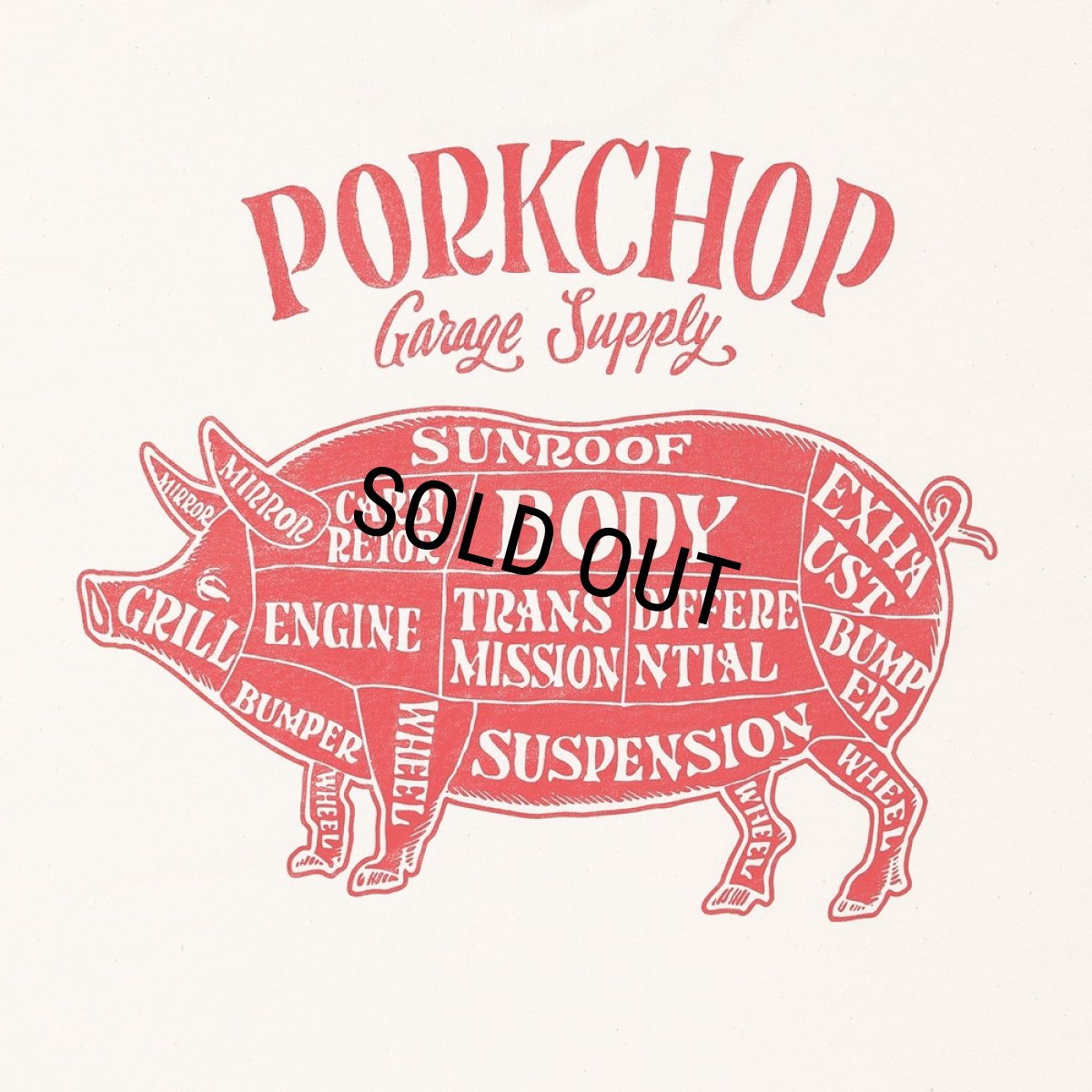 画像4: PORKCHOP/PORK BACK L/S TEE（NATURAL）［プリント長袖T-24秋冬］ (4)