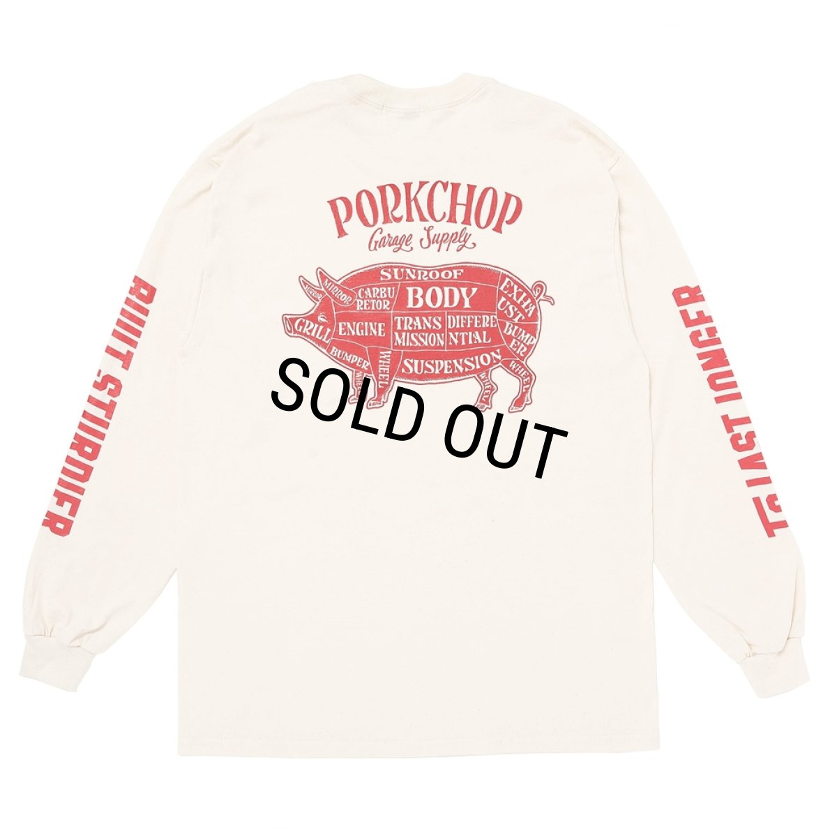 画像1: PORKCHOP/PORK BACK L/S TEE（NATURAL）［プリント長袖T-24秋冬］ (1)