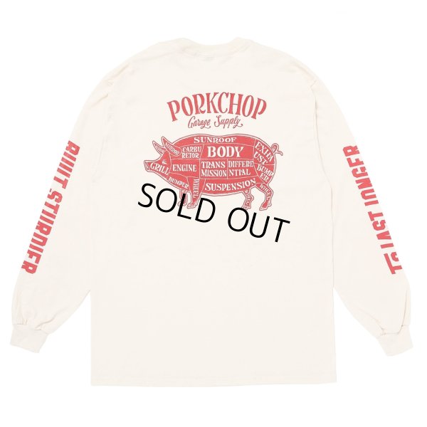 画像1: PORKCHOP/PORK BACK L/S TEE（NATURAL）［プリント長袖T-24秋冬］