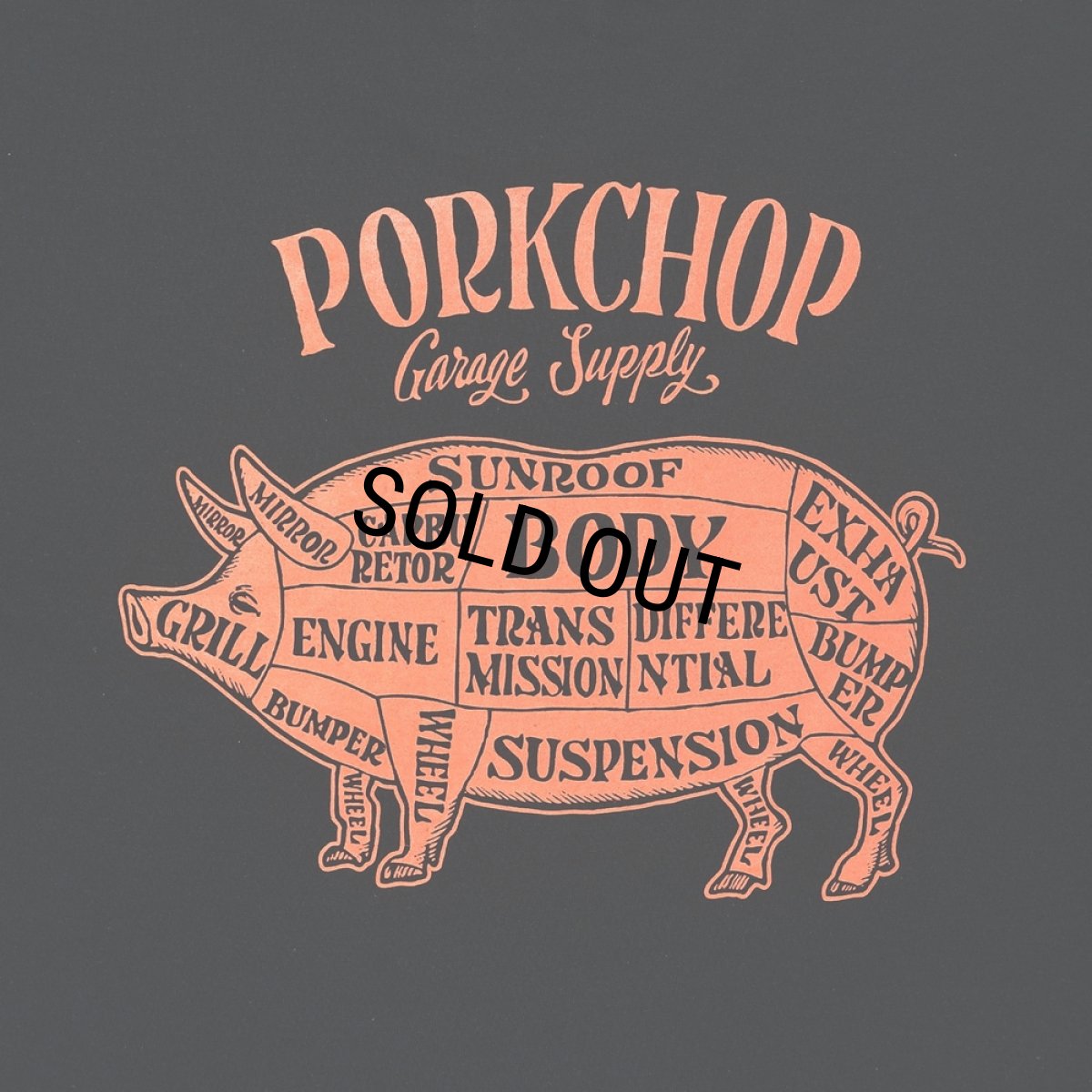 画像4: PORKCHOP/PORK BACK L/S TEE（BLACK）［プリント長袖T-24秋冬］ (4)