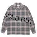WACKO MARIA/OMBRE CHECK OPEN COLLAR SHIRT（PINK）［オンブレチェックオープンカラーシャツ-24秋冬］
