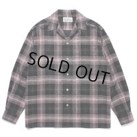 WACKO MARIA/OMBRE CHECK OPEN COLLAR SHIRT（PINK）［オンブレチェックオープンカラーシャツ-24秋冬］