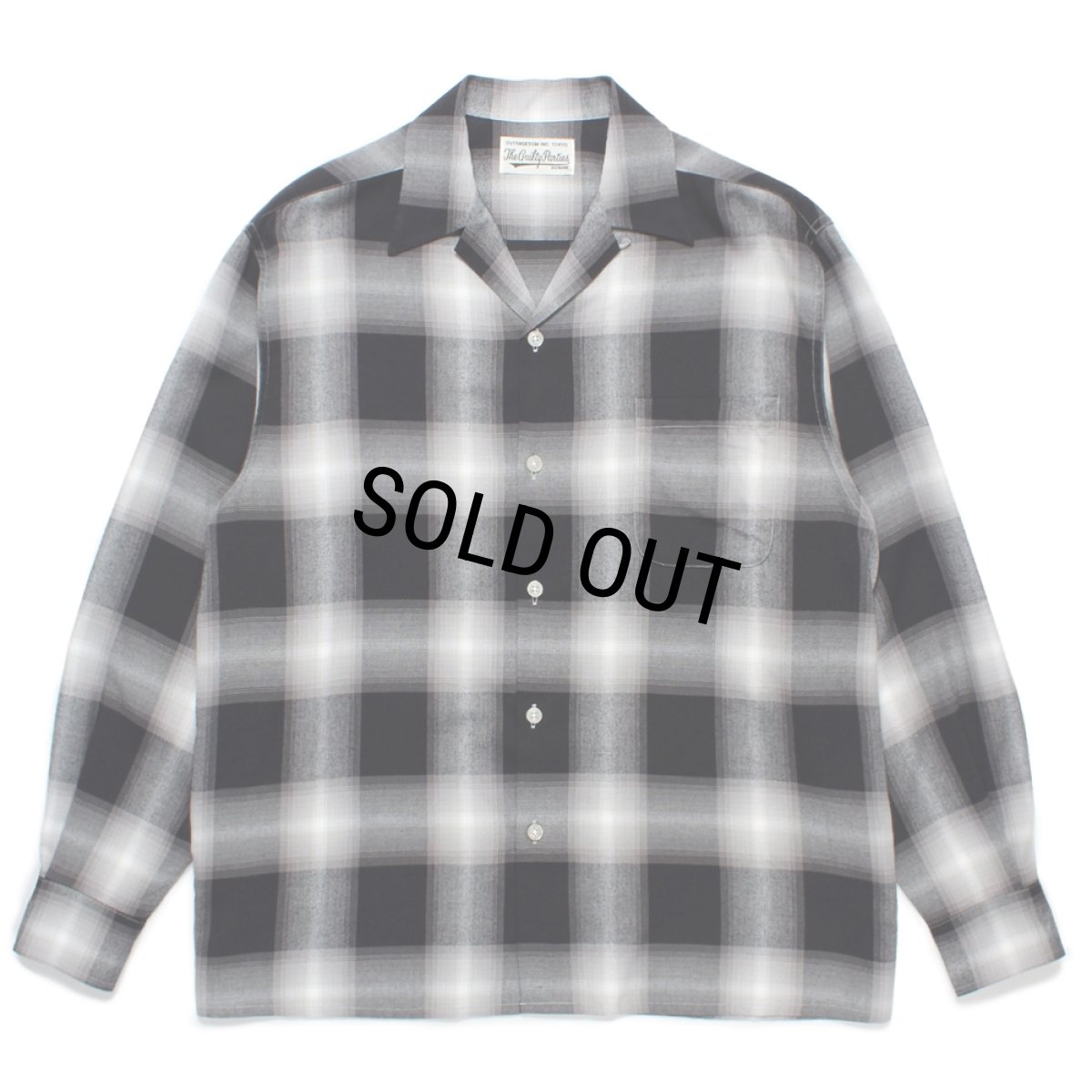 画像1: WACKO MARIA/OMBRE CHECK OPEN COLLAR SHIRT（GRAY）［オンブレチェックオープンカラーシャツ-24秋冬］ (1)