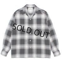 WACKO MARIA/OMBRE CHECK OPEN COLLAR SHIRT（GRAY）［オンブレチェックオープンカラーシャツ-24秋冬］