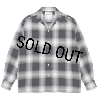 WACKO MARIA/OMBRE CHECK OPEN COLLAR SHIRT（GRAY）［オンブレ
