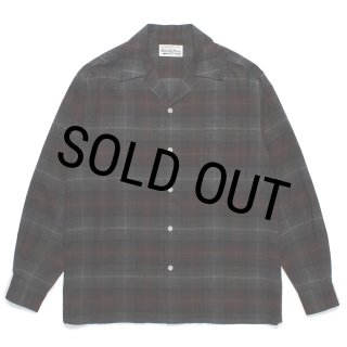 WACKO MARIA/OMBRE CHECK OPEN COLLAR SHIRT（BROWN）［オンブレ