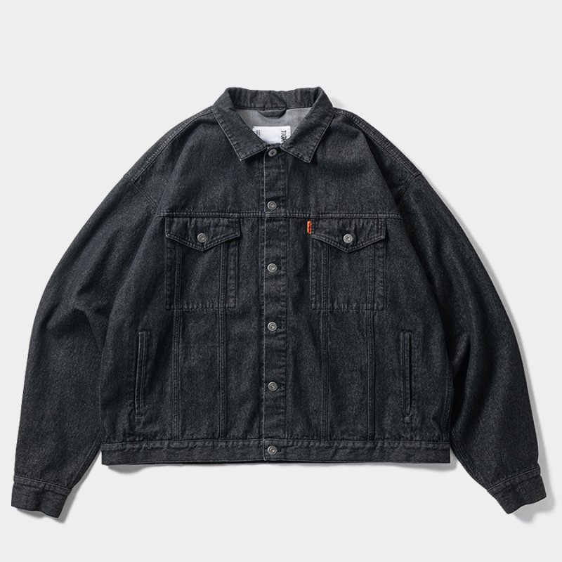 画像1: TIGHTBOOTH/LABEL LOGO DENIM JACKET（Black）［デニムJKT-24秋冬］