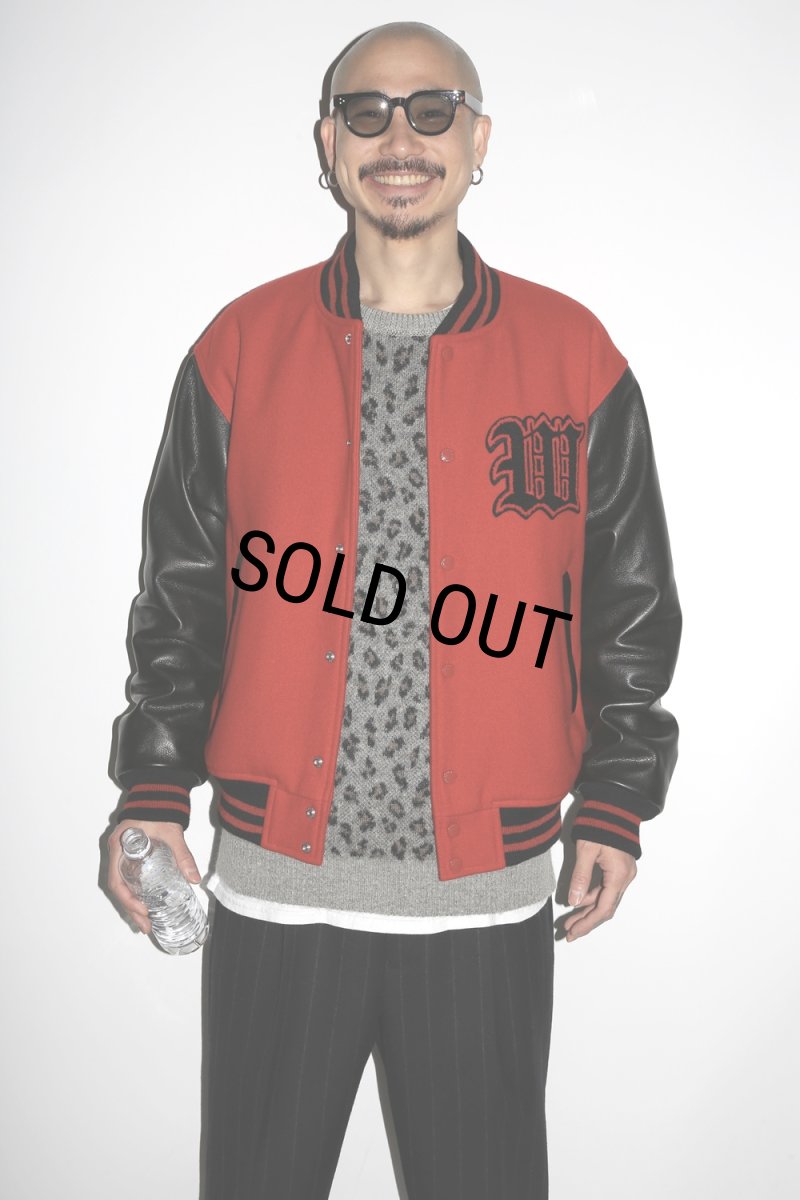 画像2: WACKO MARIA/LEOPARD JACQUARD MOHAIR KNIT SWEATER（GRAY）［レオパードモヘアセーター-24秋冬］ (2)