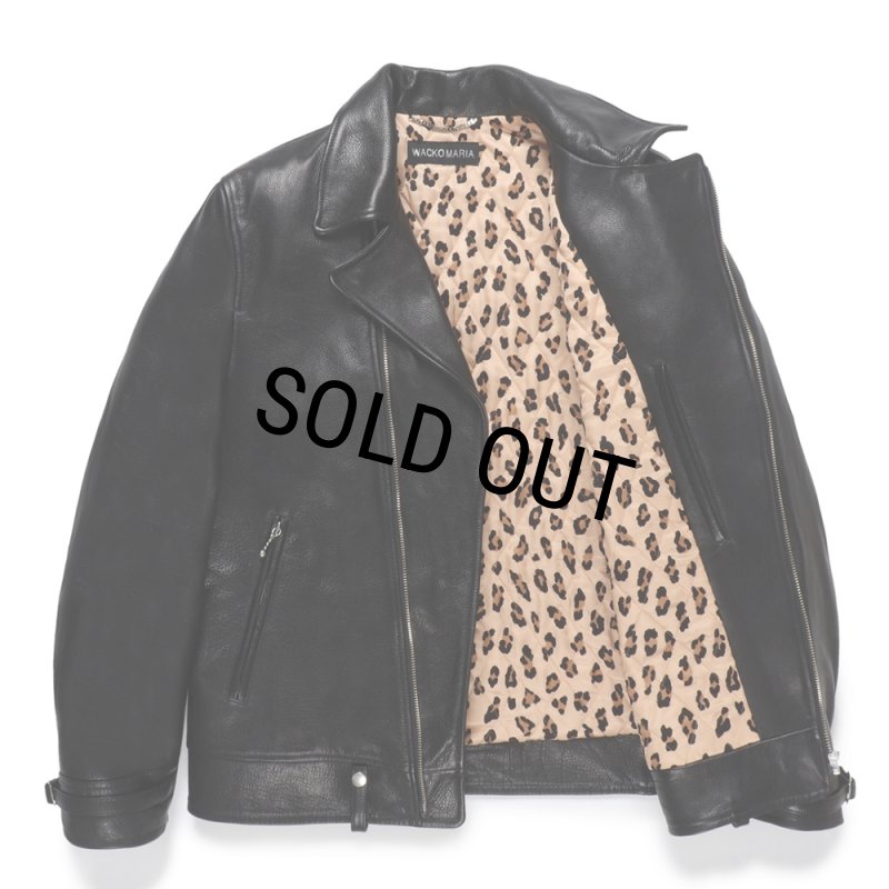 WACKO MARIA/LEATHER DOUBLE RIDERS JACKET（BLACK）［レザーダブル