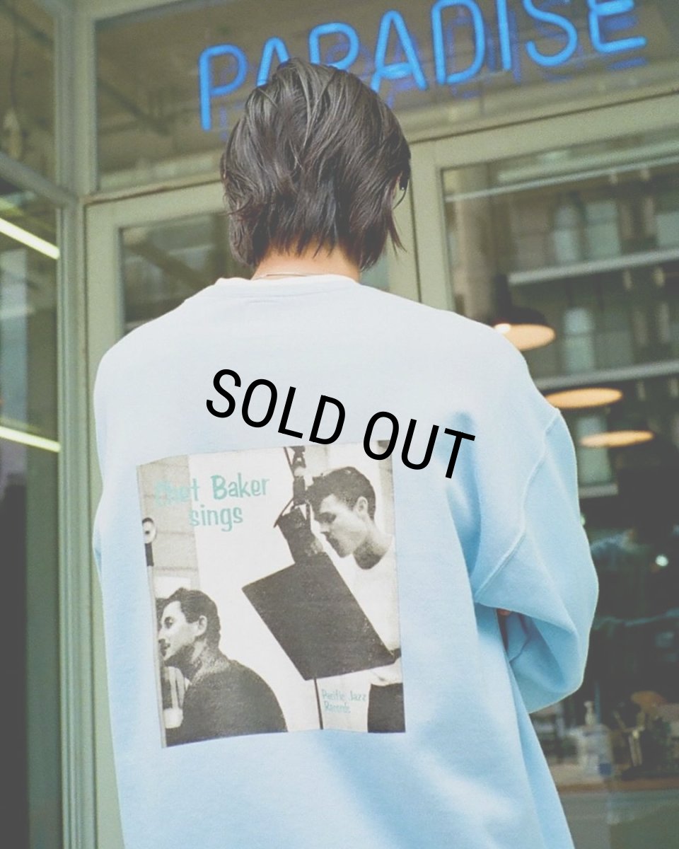 画像4: WACKO MARIA/CHET BAKER / SWEAT SHIRT（BLUE）［クルーネックスウェット-24秋冬］ (4)