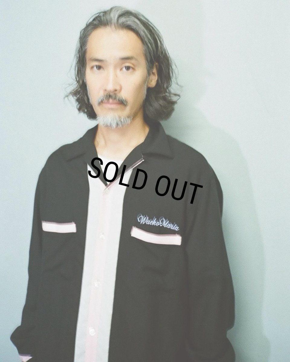 画像3: WACKO MARIA/SWITCHING 50'S OPEN COLLAR SHIRT（BLACK）［スイッチング50'Sオープンカラーシャツ-24秋冬］ (3)
