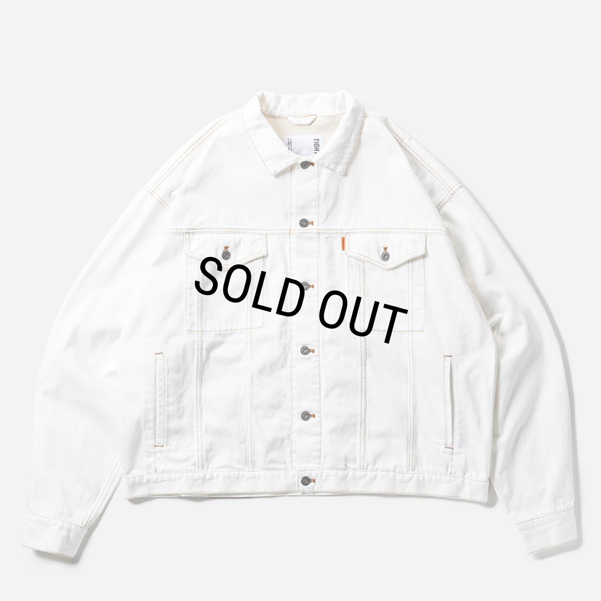 画像2: TIGHTBOOTH/LABEL LOGO DENIM JACKET（White）［デニムJKT-24秋冬］ (2)