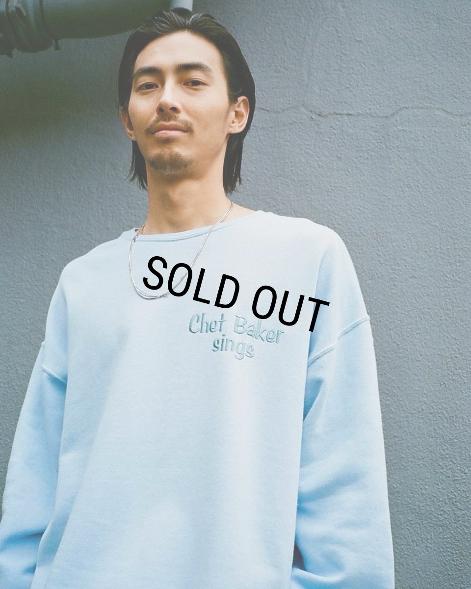 画像3: WACKO MARIA/CHET BAKER / SWEAT SHIRT（BLUE）［クルーネックスウェット-24秋冬］ (3)