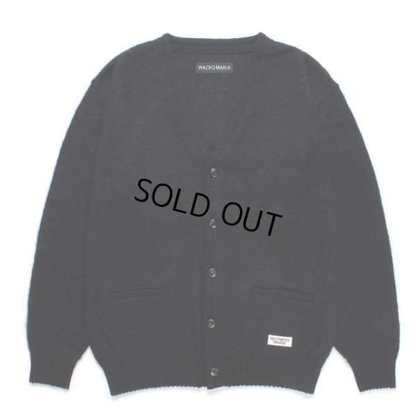 画像1: WACKO MARIA/MOHAIR KNIT CARDIGAN（BLACK）［モヘアカーディガン-24秋冬］