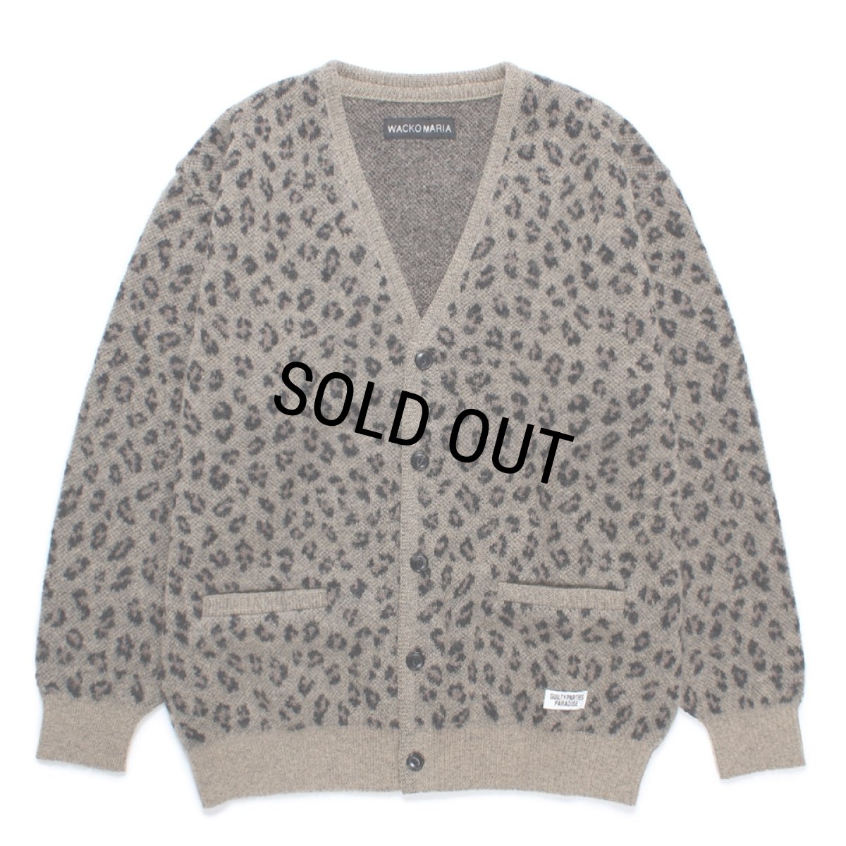 画像1: WACKO MARIA/LEOPARD JACQUARD MOHAIR KNIT CARDIGAN（BEIGE）［レオパードモヘアカーディガン-24秋冬］ (1)