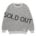 WACKO MARIA/LEOPARD JACQUARD MOHAIR KNIT SWEATER（GRAY）［レオパードモヘアセーター-24秋冬］
