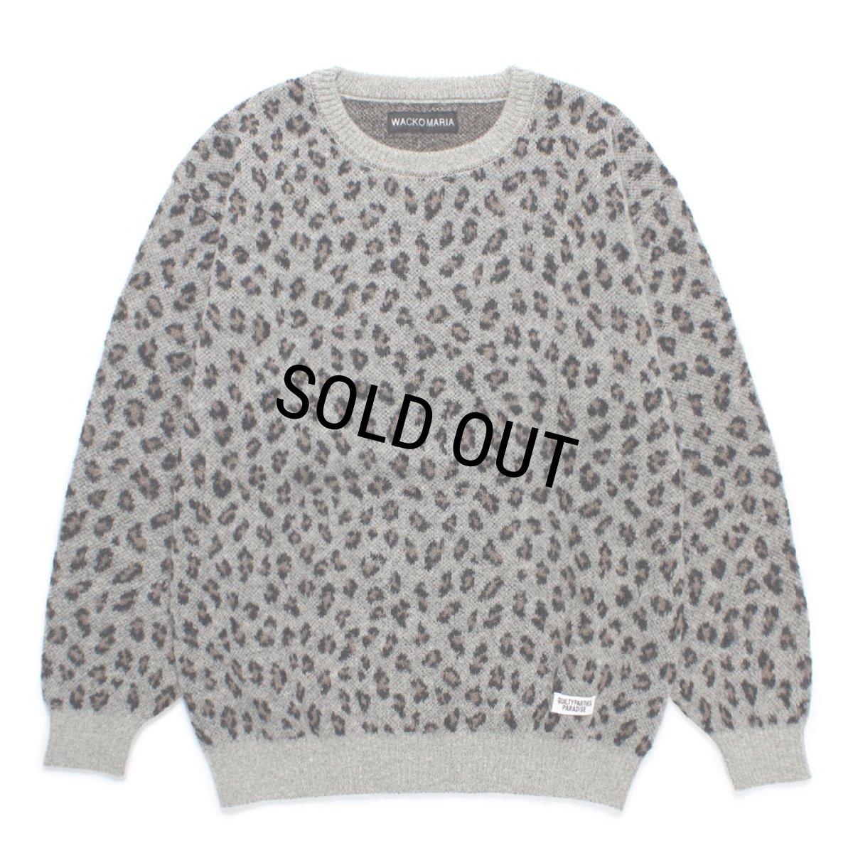 画像1: WACKO MARIA/LEOPARD JACQUARD MOHAIR KNIT SWEATER（GRAY）［レオパードモヘアセーター-24秋冬］ (1)