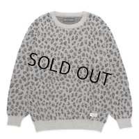 WACKO MARIA/LEOPARD JACQUARD MOHAIR KNIT SWEATER（GRAY）［レオパードモヘアセーター-24秋冬］