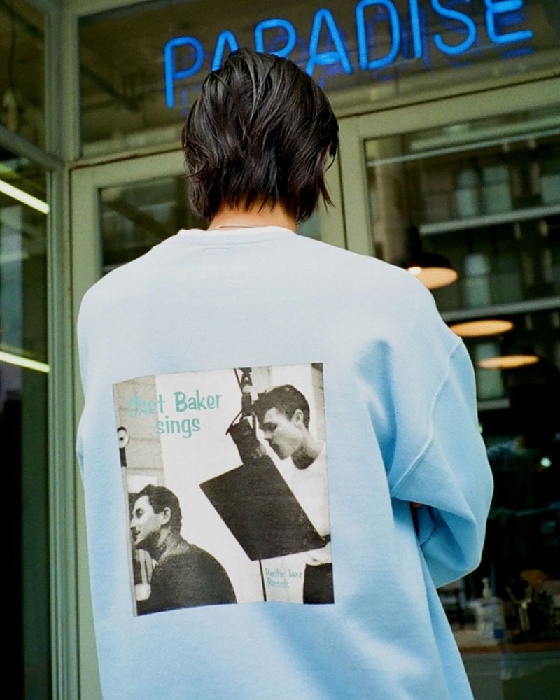 画像3: WACKO MARIA/CHET BAKER / SWEAT SHIRT（BLUE）［クルーネックスウェット-24秋冬］