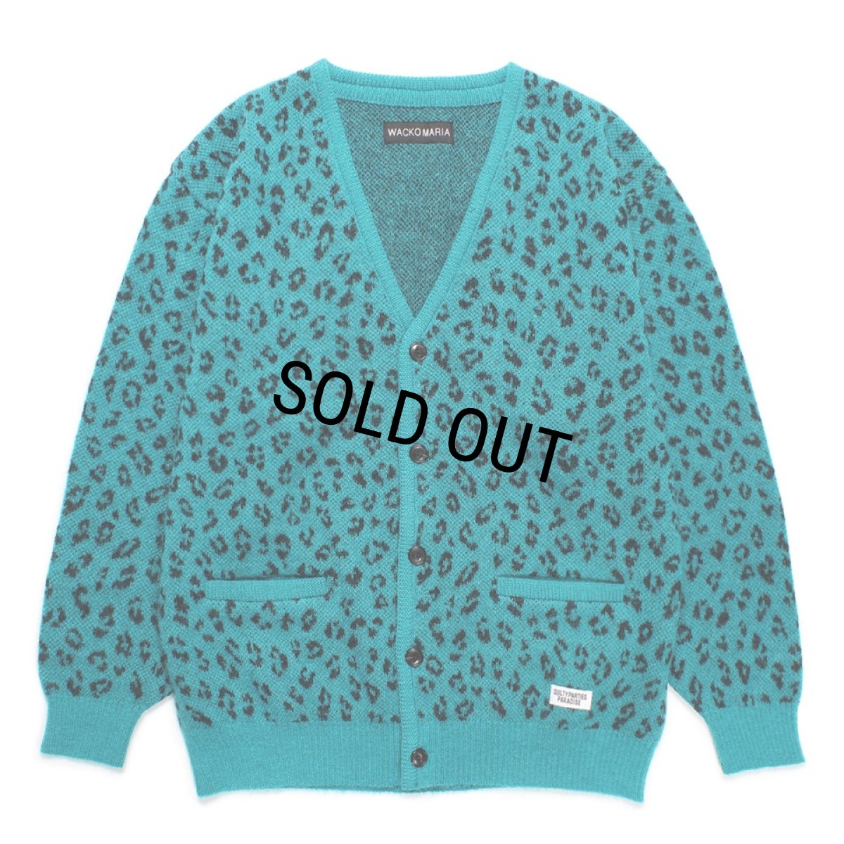 画像1: WACKO MARIA/LEOPARD JACQUARD MOHAIR KNIT CARDIGAN（BLUE）［レオパードモヘアカーディガン-24秋冬］ (1)