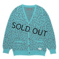 WACKO MARIA/LEOPARD JACQUARD MOHAIR KNIT CARDIGAN（BLUE）［レオパードモヘアカーディガン-24秋冬］