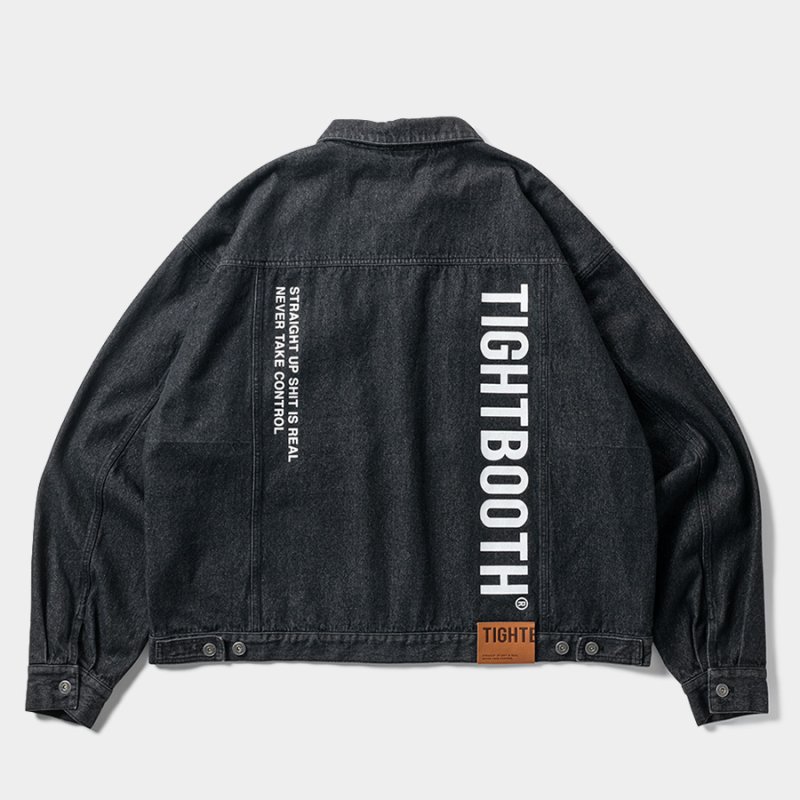 画像2: TIGHTBOOTH/LABEL LOGO DENIM JACKET（Black）［デニムJKT-24秋冬］