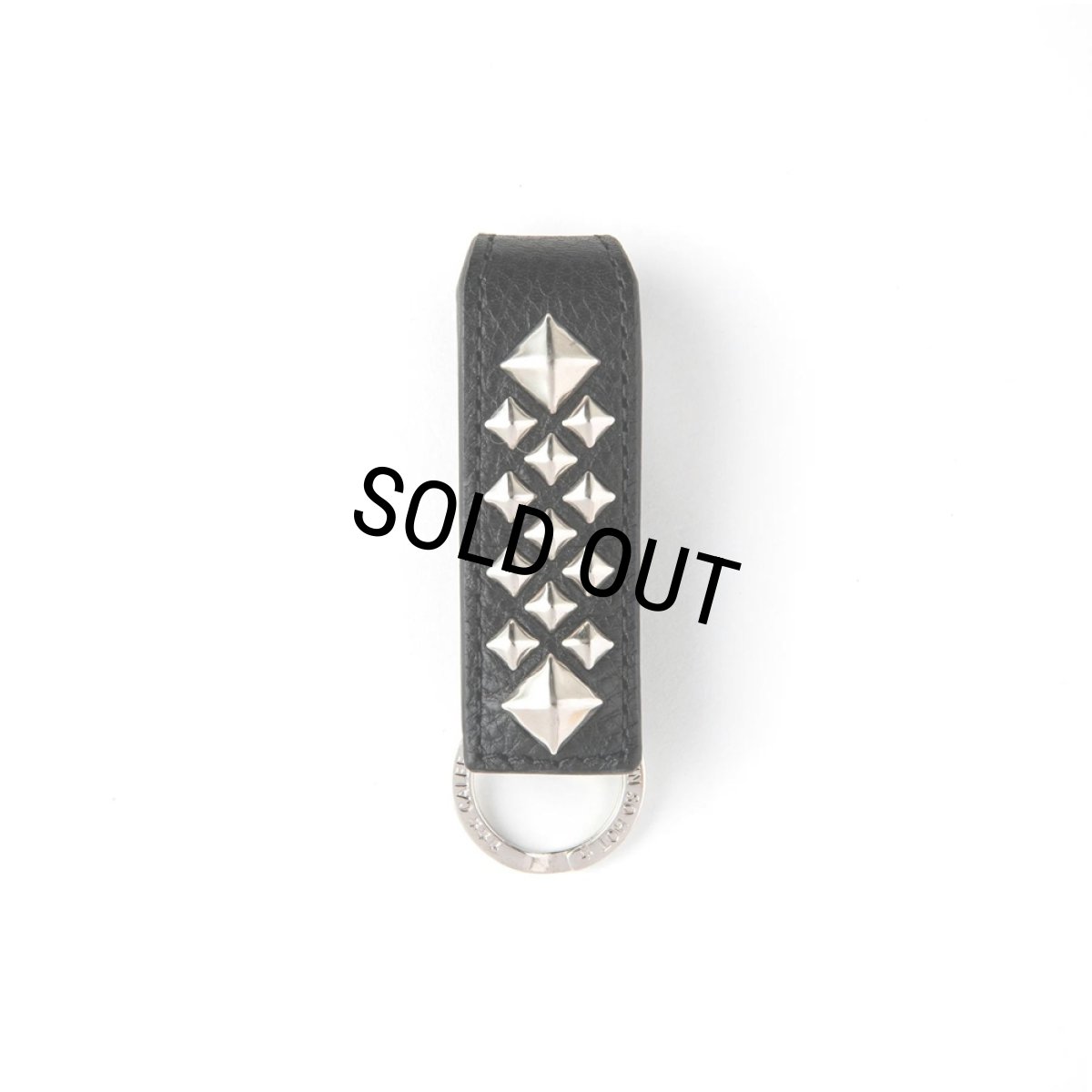 画像1: CALEE/STUDS LEATHER SNAP KEY RING（BLACK）［スタッズレザースナップキーリング-24秋冬］ (1)
