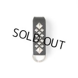 CALEE/STUDS LEATHER SNAP KEY RING（BLACK）［スタッズレザースナップキーリング-24秋冬］