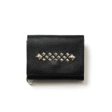 CALEE/STUDS LEATHER MULTI WALLET（BLACK）［スタッズレザーマルチウォレット-25春夏］