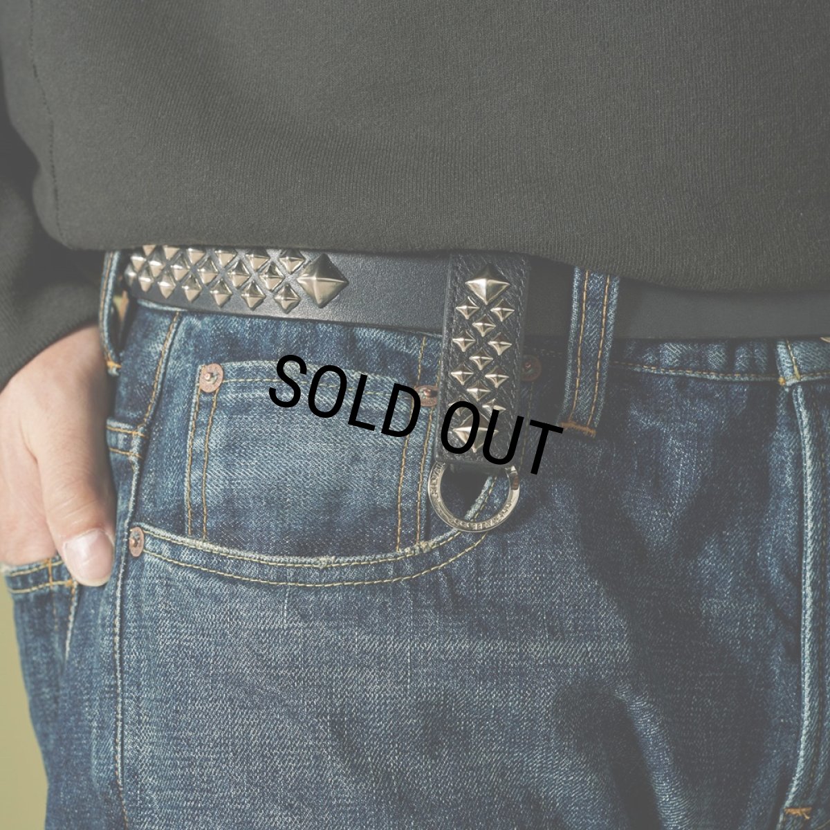 画像6: CALEE/STUDS LEATHER SNAP KEY RING（BLACK）［スタッズレザースナップキーリング-24秋冬］ (6)