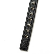 画像4: CALEE/STUDS LEATHER SHORT KEY RING（BLACK）［スタッズレザーショートキーリング-24秋冬］ (4)