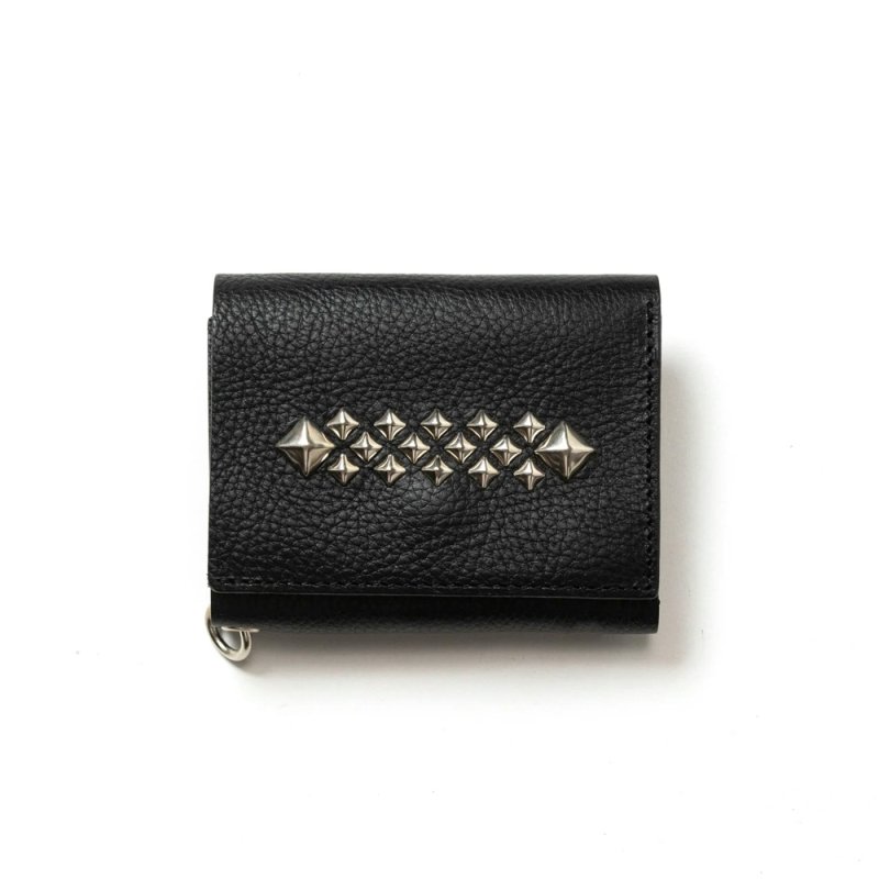 画像1: CALEE/STUDS LEATHER MULTI WALLET（BLACK）［スタッズレザーマルチウォレット-25春夏］
