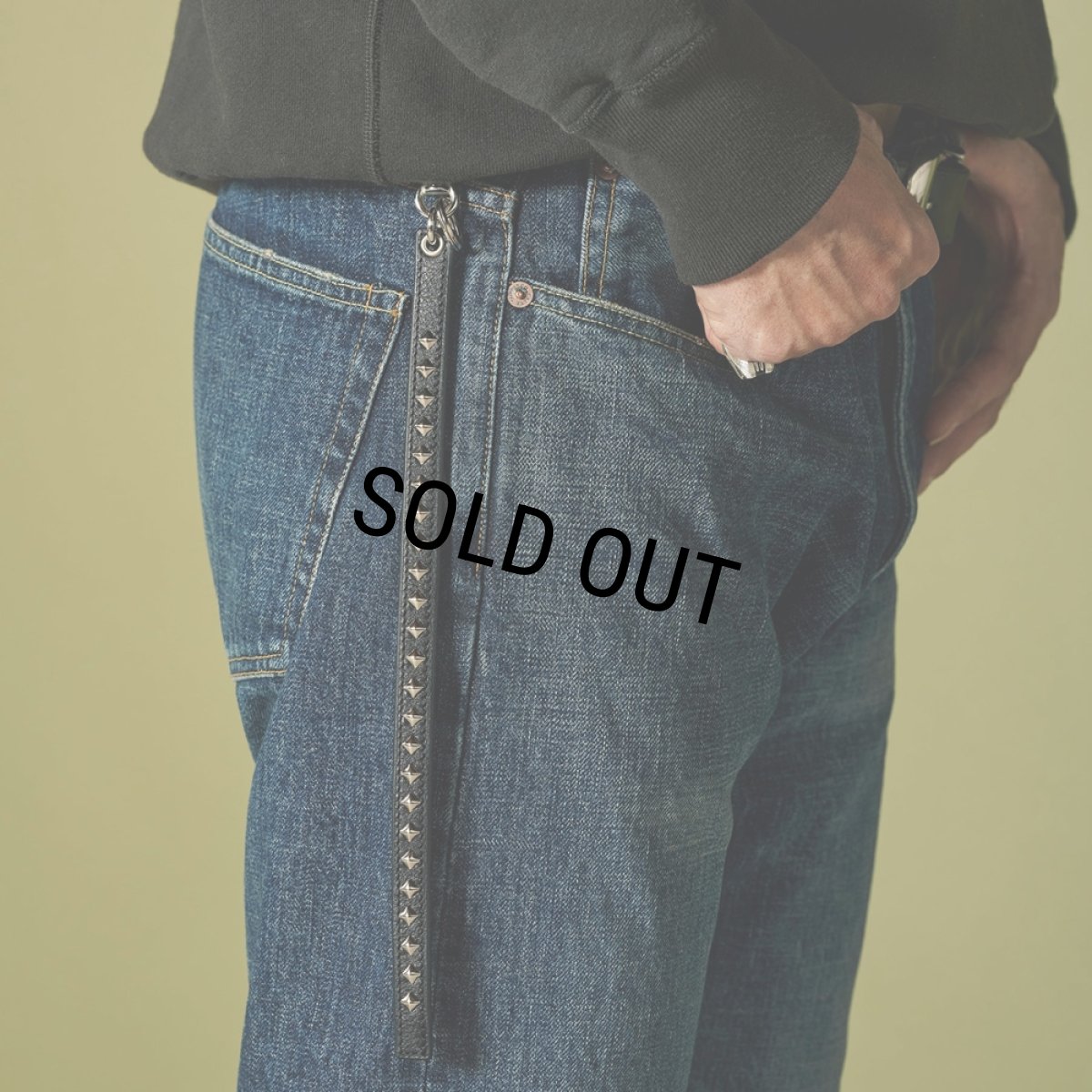 画像6: CALEE/STUDS LEATHER LONG KEY RING（BLACK）［スタッズレザーロングキーリング-24秋冬］ (6)