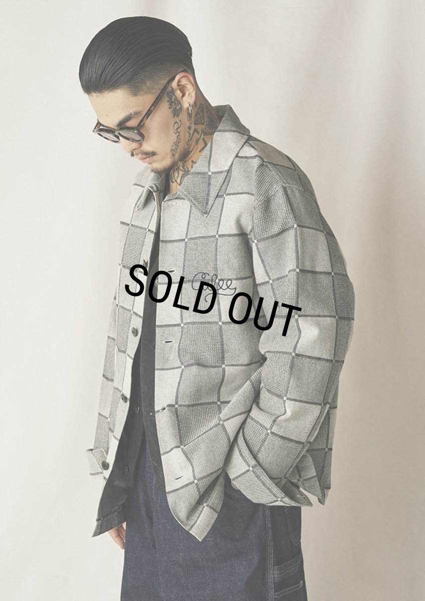 画像3: 【30%OFF】CALEE/BLOCK CHECK OVER SIZE SHIRT JACKET（IVORY）［ブロックチェックオーバーサイズシャツJKT-24秋冬］ (3)