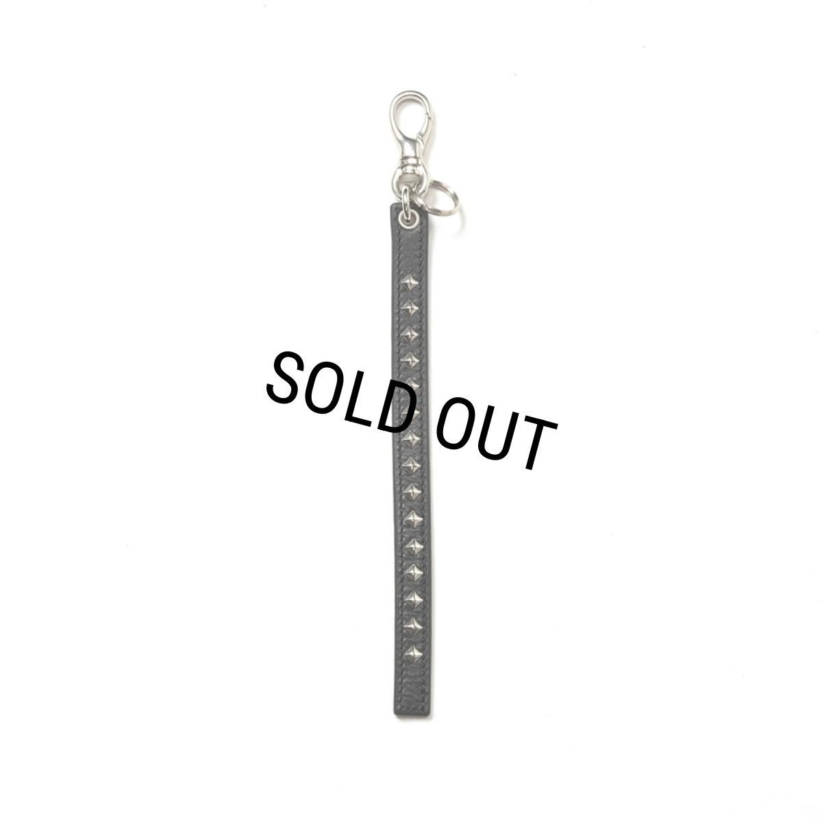 画像1: CALEE/STUDS LEATHER SHORT KEY RING（BLACK）［スタッズレザーショートキーリング-24秋冬］ (1)